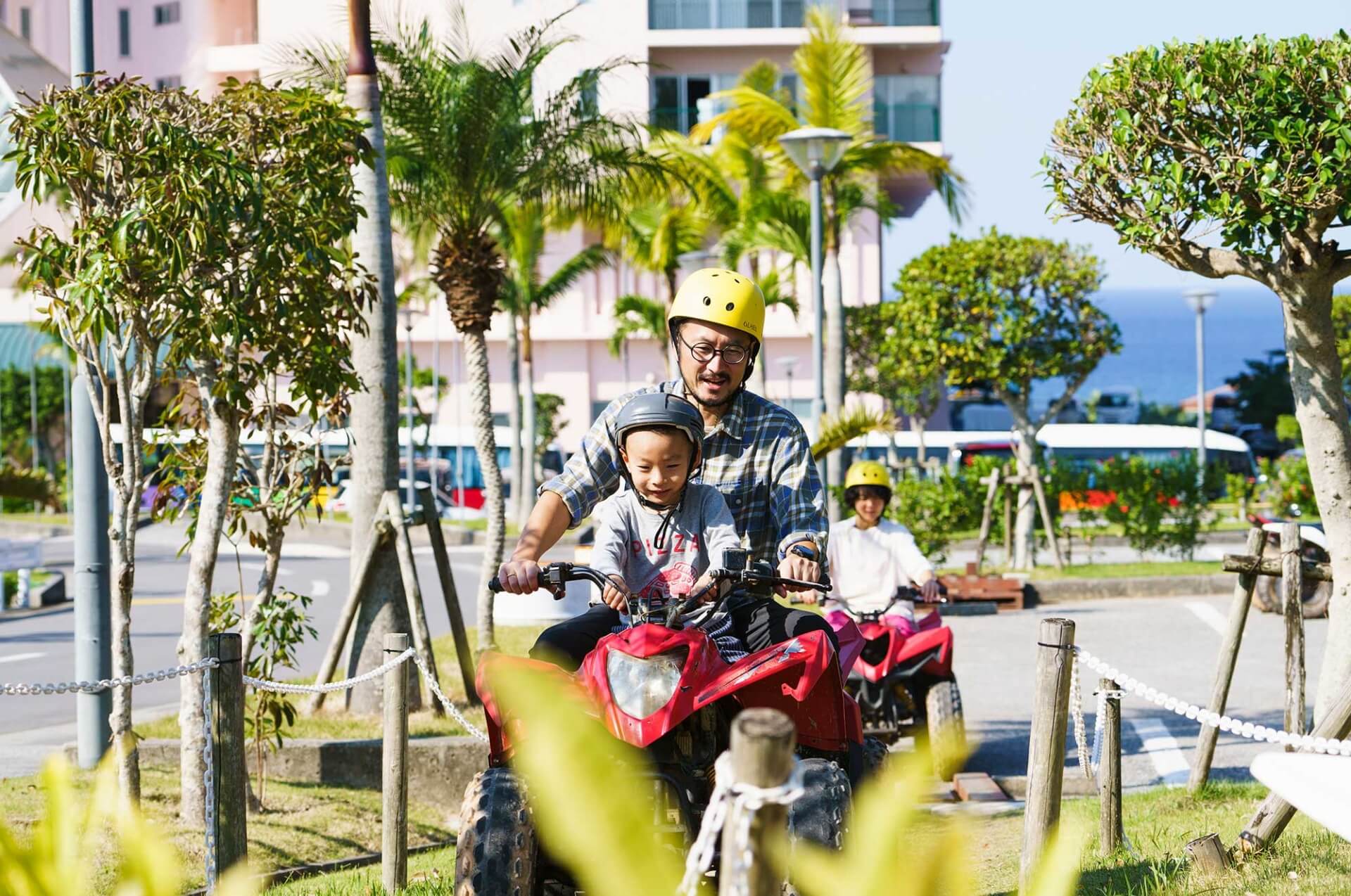 Speeding around the property on a buggy. This easy activity has its own charm.