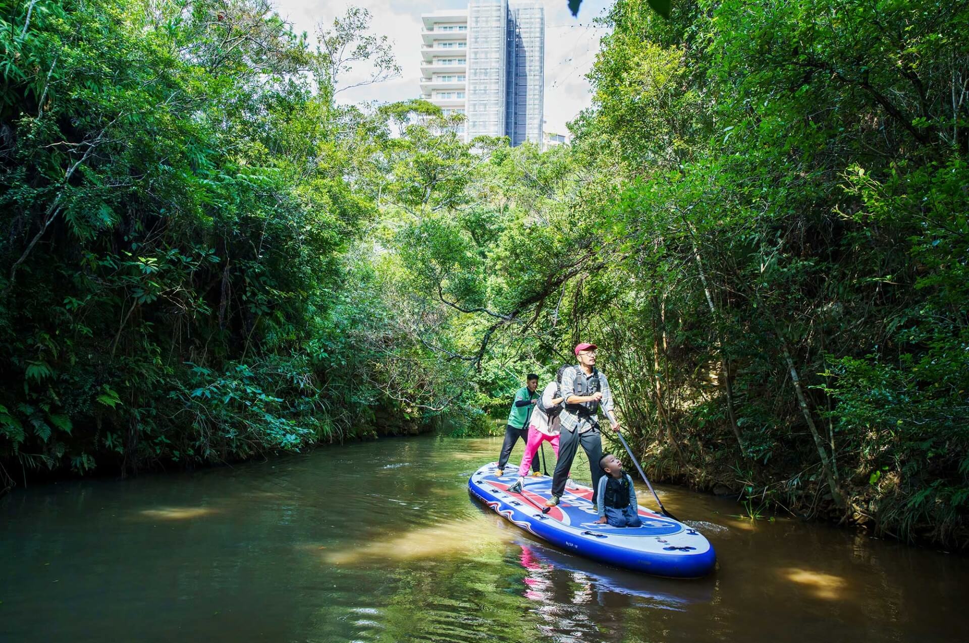 The feeling of a small adventure riding a big SUP.