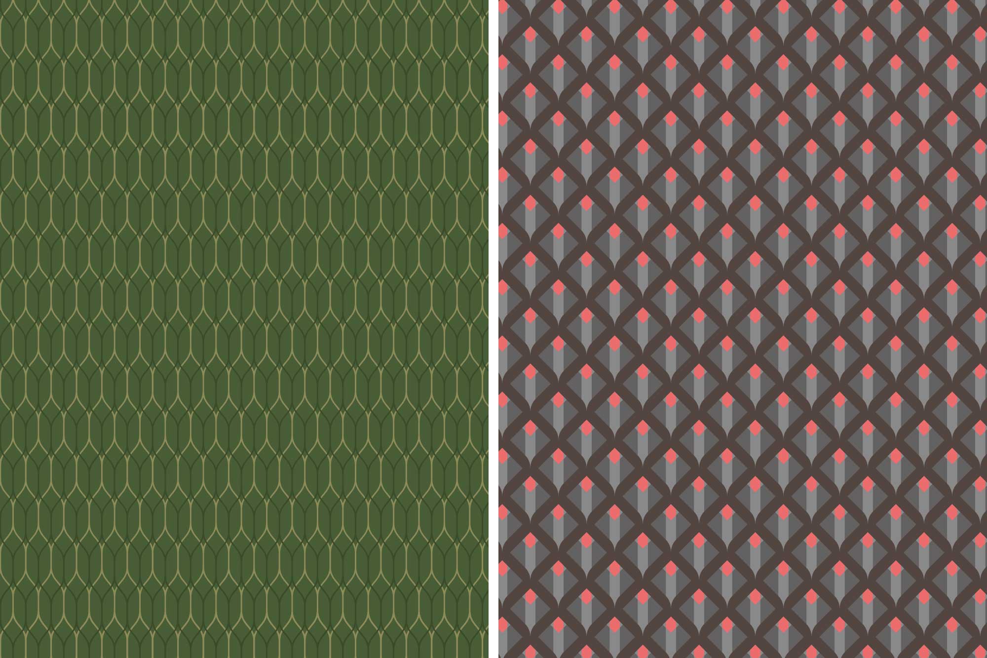 From the left: Yambaru Forest Design Pattern, Yambaru Wildlife Design Pattern